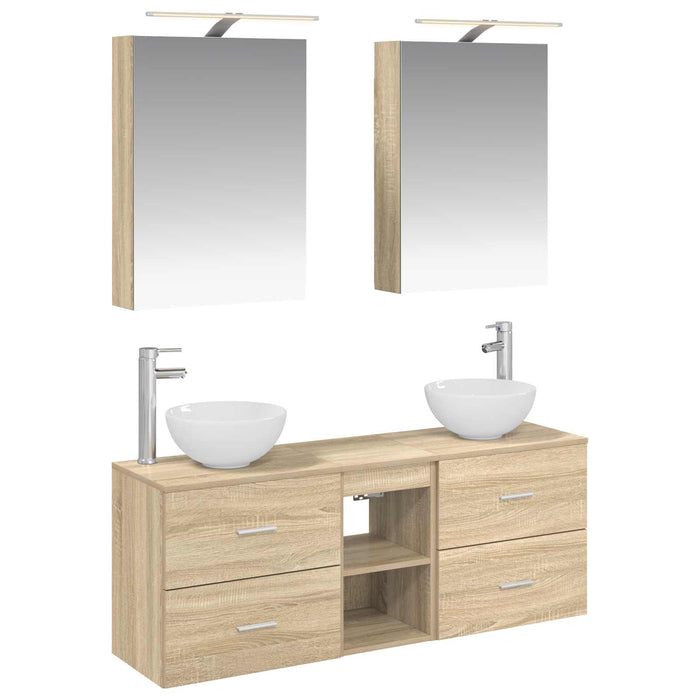 Set dulap baie 5 pcs Stejar Sonoma 50 x 14,5 x 70 cm WALTI