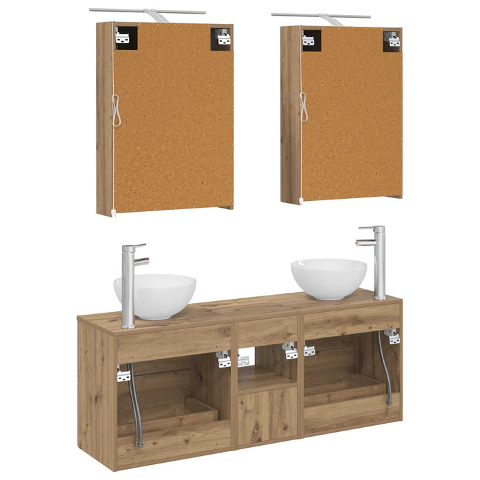 Set dulap baie 5 pcs Stejar Artizanal 50 x 14,5 x 70 cm WALTI