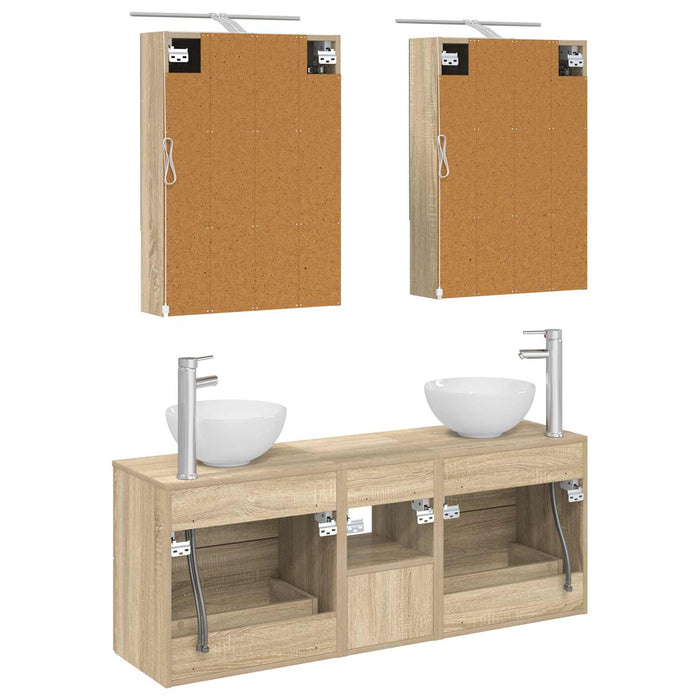 Set dulap baie 5 pcs Stejar Sonoma 50 x 14,5 x 70 cm WALTI