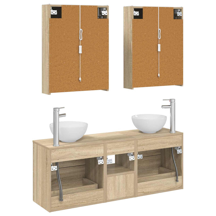 Set dulap baie 5 pcs Stejar Sonoma 53 x 15,5 x 70 cm WALTI