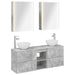 Set dulap baie 5 buc. Gri Beton Lemn prelucrat - WALTI WALTI