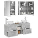 Set dulap baie 5 buc. Gri Beton Lemn prelucrat - WALTI WALTI