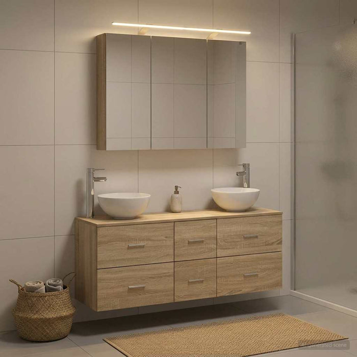 Set de mobilier pentru baie 4 pcs Stejar Sonoma WALTI