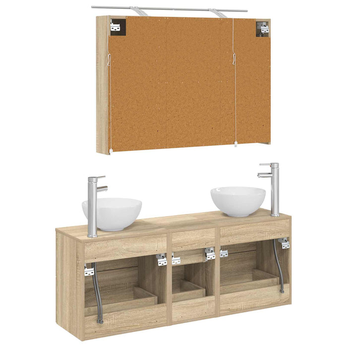 Set de mobilier pentru baie 4 pcs Stejar Sonoma WALTI