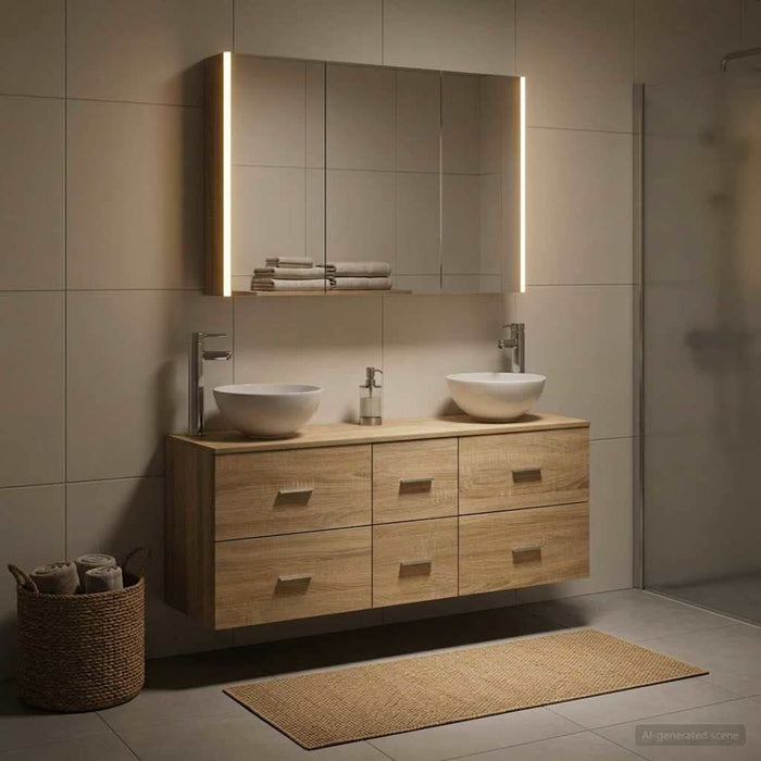 Set de mobilier pentru baie 4 buc. Stejar Sonoma WALTI