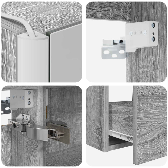 Set de mobilier pentru baie 4 pcs Sonoma gri WALTI