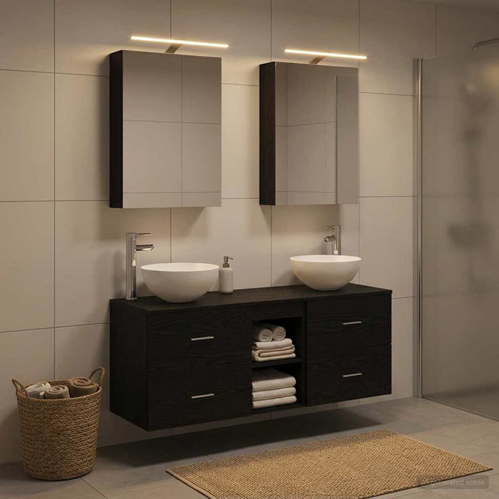 Set de mobilier pentru baie 5 buc. Stejar Negru - WALTI WALTI