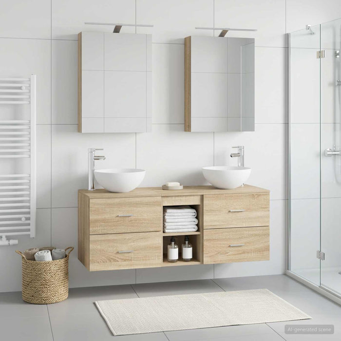Set de mobilier pentru baie 5 buc. Stejar Sonoma WALTI