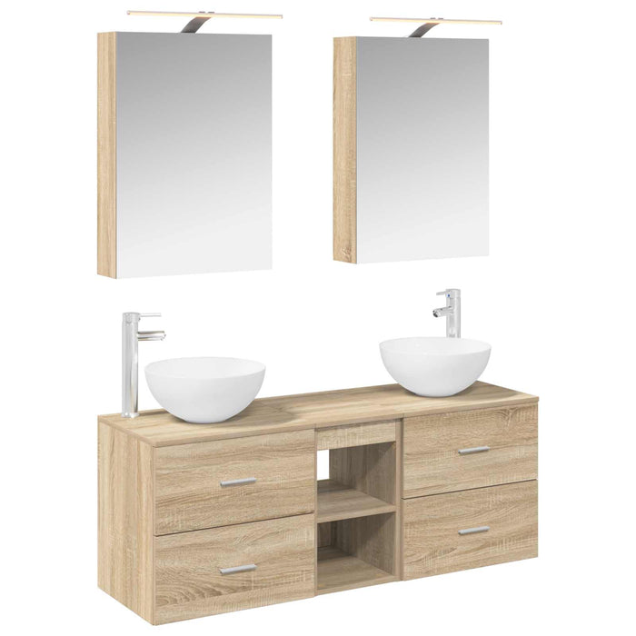 Set de mobilier pentru baie 5 pcs Stejar Sonoma WALTI