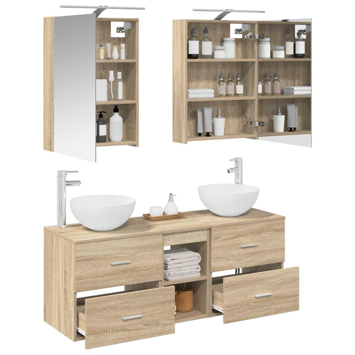 Set de mobilier pentru baie 5 pcs Stejar Sonoma WALTI