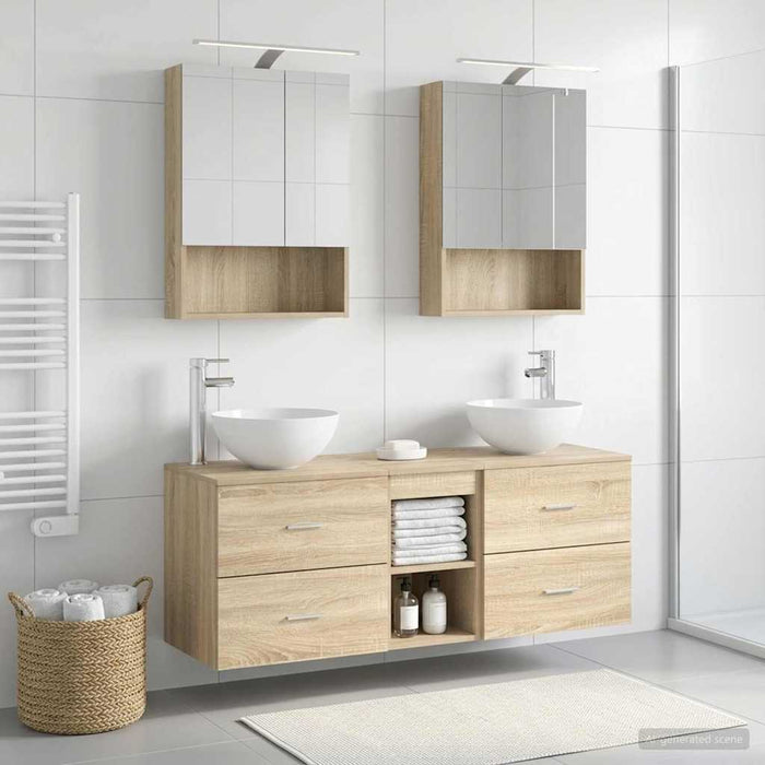 Set de mobilier pentru baie 5 pcs Stejar Sonoma WALTI