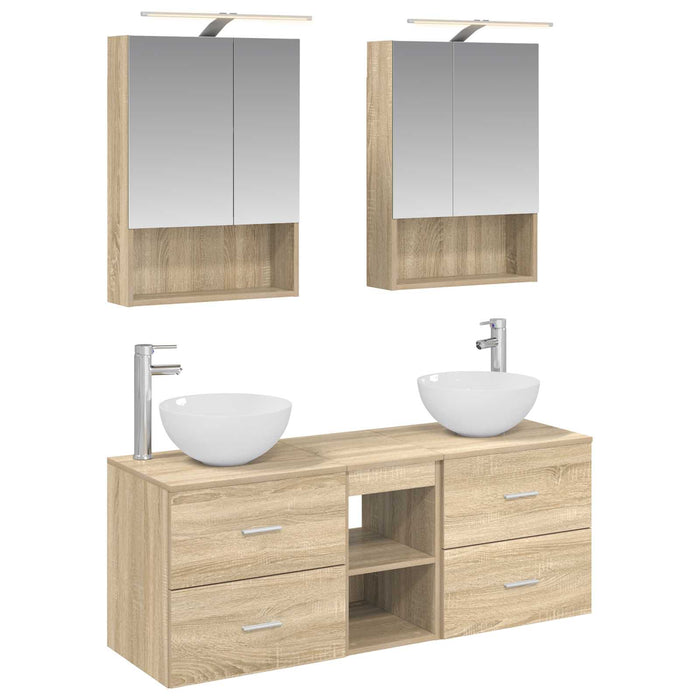 Set de mobilier pentru baie 5 pcs Stejar Sonoma WALTI