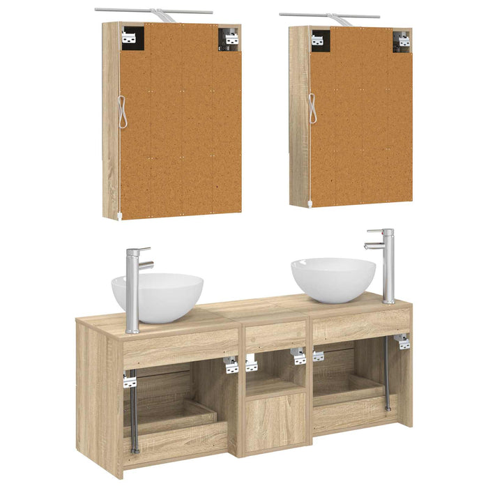 Set de mobilier pentru baie 5 pcs Stejar Sonoma WALTI