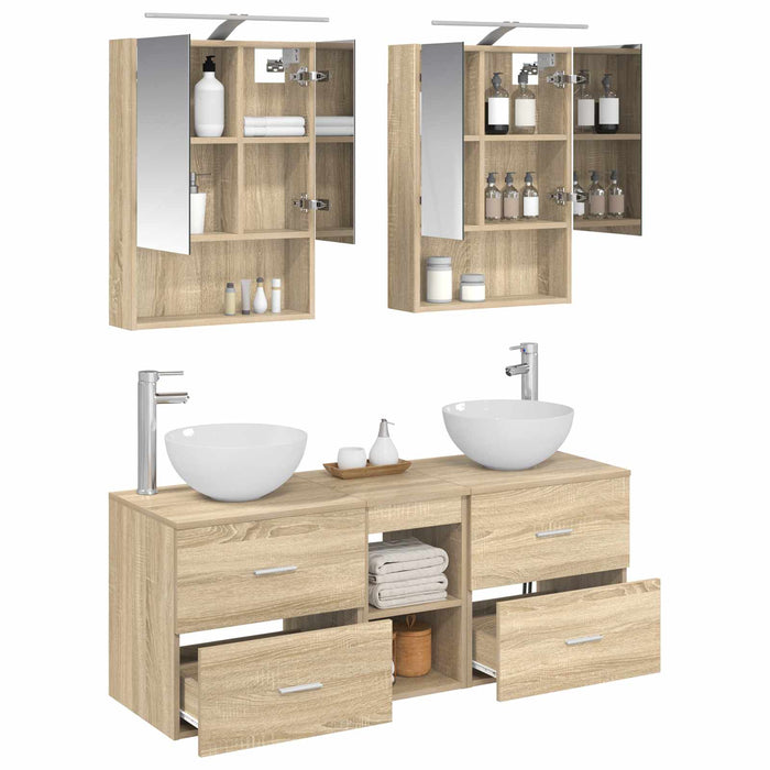 Set de mobilier pentru baie 5 pcs Stejar Sonoma WALTI