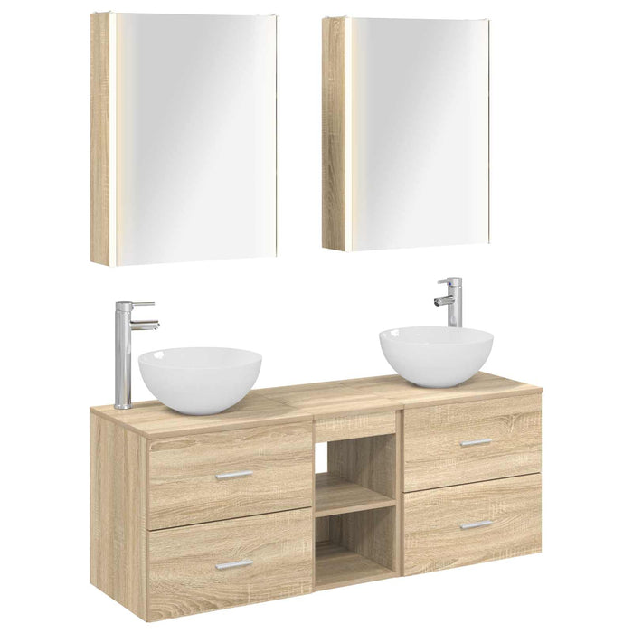 Set de mobilier pentru baie 5 pcs Stejar Sonoma WALTI