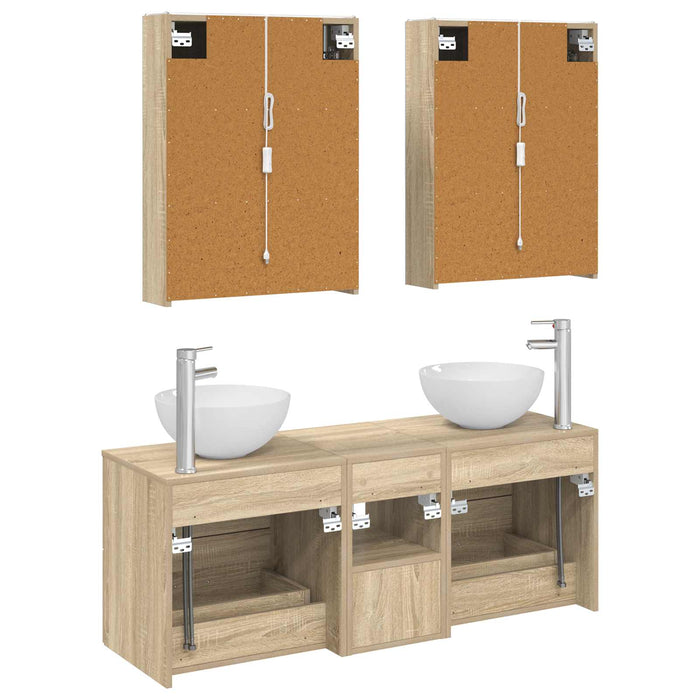 Set de mobilier pentru baie 5 pcs Stejar Sonoma WALTI