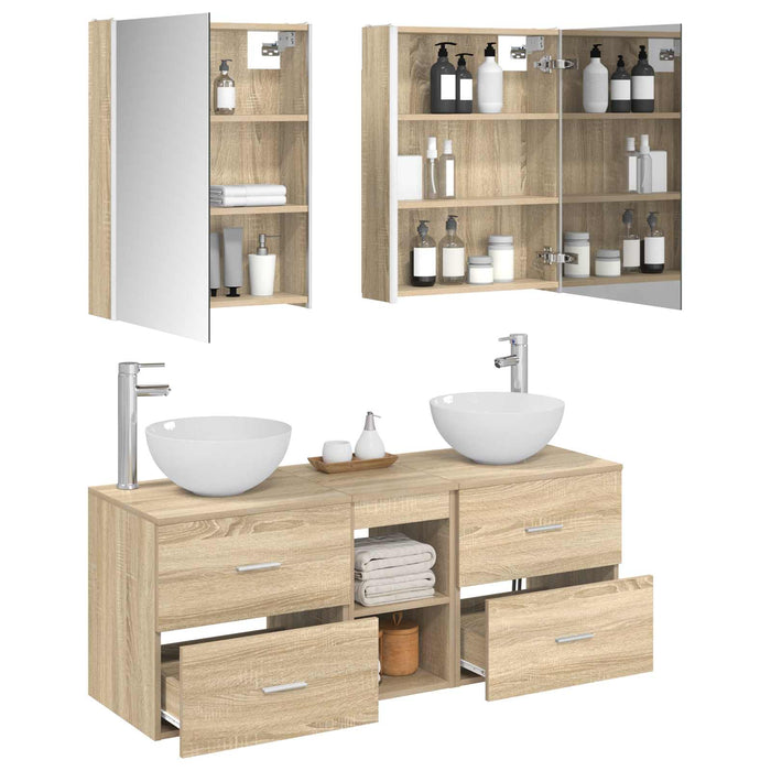 Set de mobilier pentru baie 5 pcs Stejar Sonoma WALTI