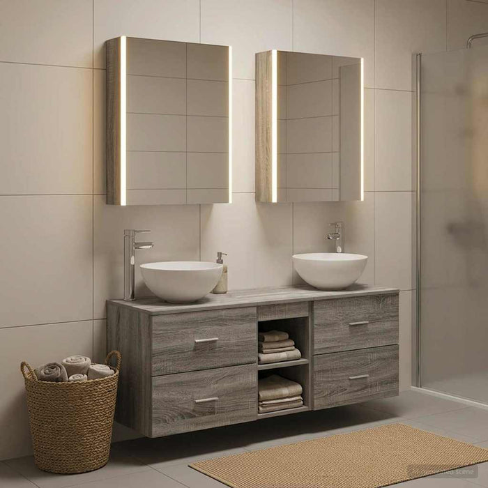 Set de mobilier pentru baie 5 pcs Sonoma gri WALTI