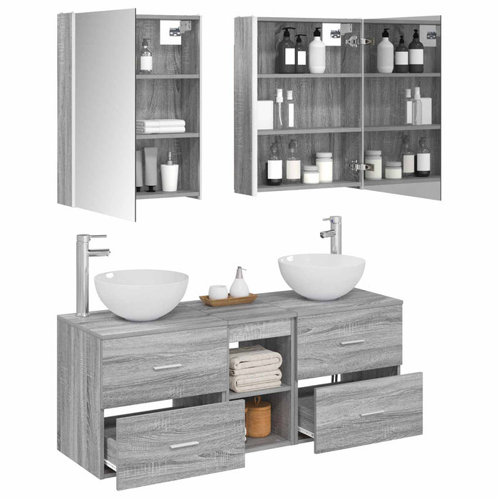 Set de mobilier pentru baie 5 pcs Sonoma gri WALTI