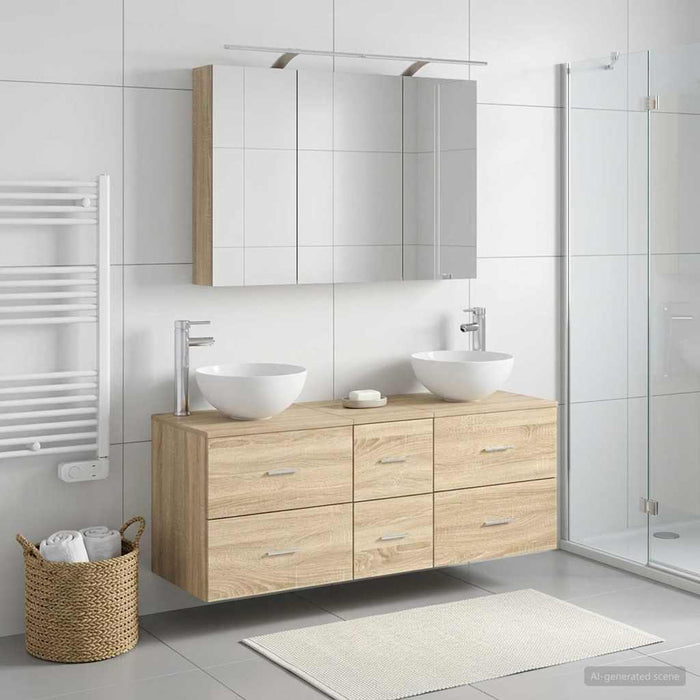 Set de mobilier pentru baie 4 pcs Stejar Sonoma WALTI