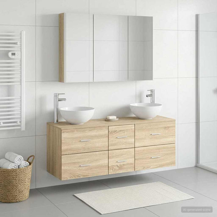 Set de mobilier pentru baie 4 buc. Stejar Sonoma WALTI