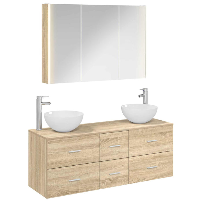 Set de mobilier pentru baie 4 pcs Stejar Sonoma WALTI