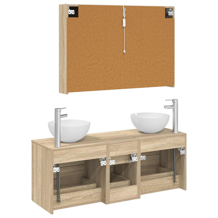 Set de mobilier pentru baie 4 pcs Stejar Sonoma WALTI