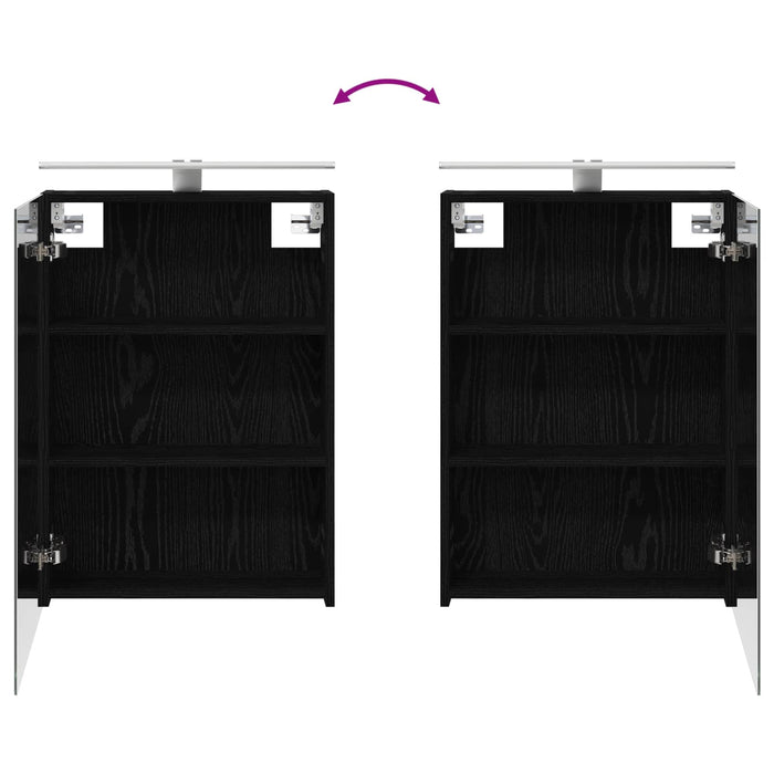 Set de mobilier pentru baie 5 buc. Stejar Negru - WALTI WALTI