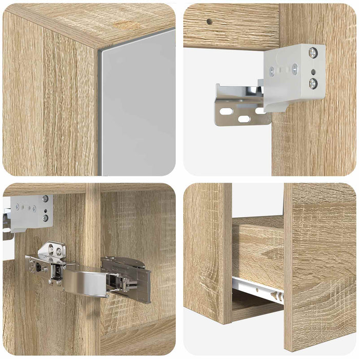 Set de mobilier pentru baie 5 pcs Stejar Sonoma WALTI