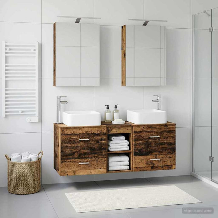 Set de mobilier pentru baie 5 buc. Lemn vechi - WALTI WALTI