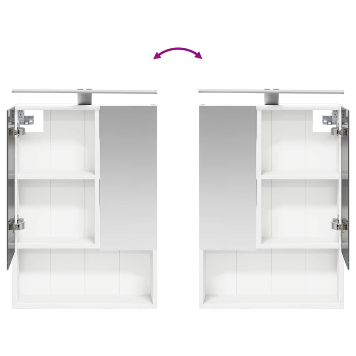 Set de mobilier pentru baie 5 pcs Alb Lemn prelucrat și sticlă WALTI