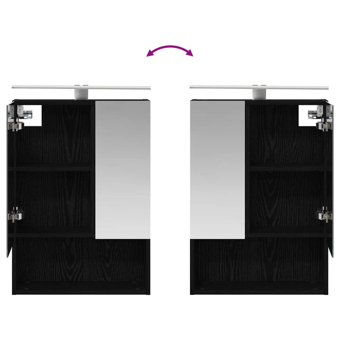 Set de mobilier pentru baie 5 pcs Stejar Negru WALTI