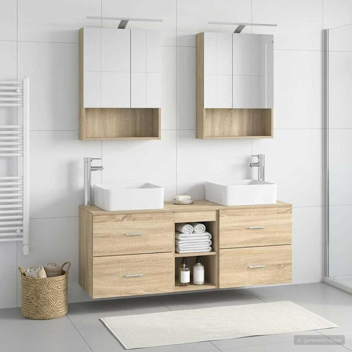 Set de mobilier pentru baie 5 pcs Stejar Sonoma WALTI
