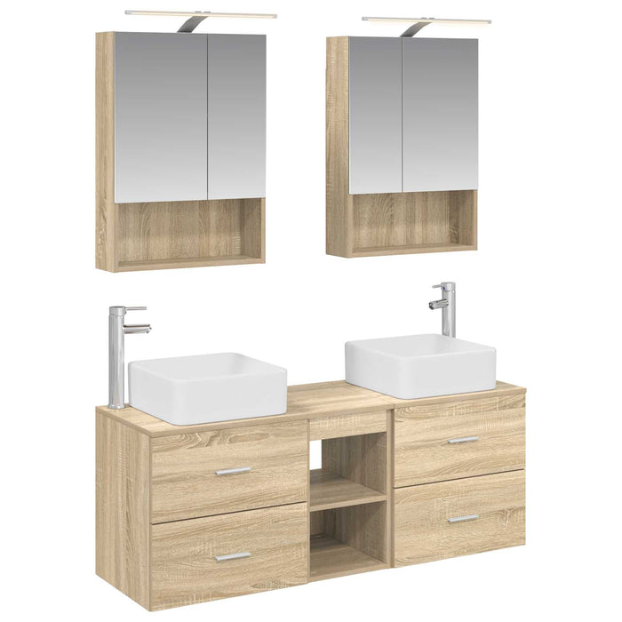 Set de mobilier pentru baie 5 pcs Stejar Sonoma WALTI