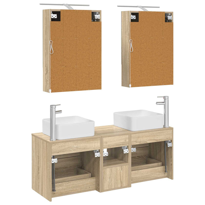 Set de mobilier pentru baie 5 pcs Stejar Sonoma WALTI