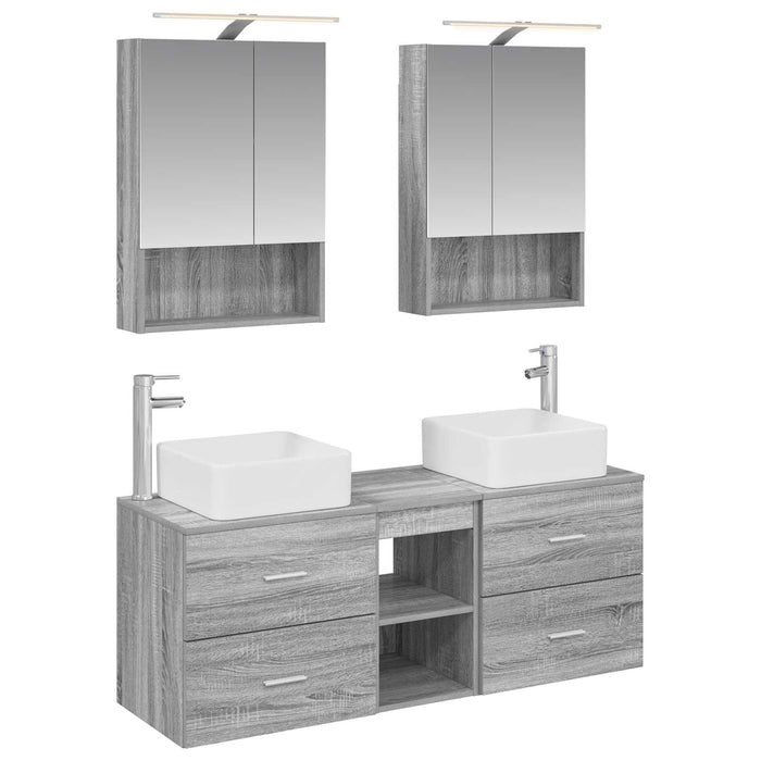 Set de mobilier pentru baie 5 pcs Sonoma gri WALTI