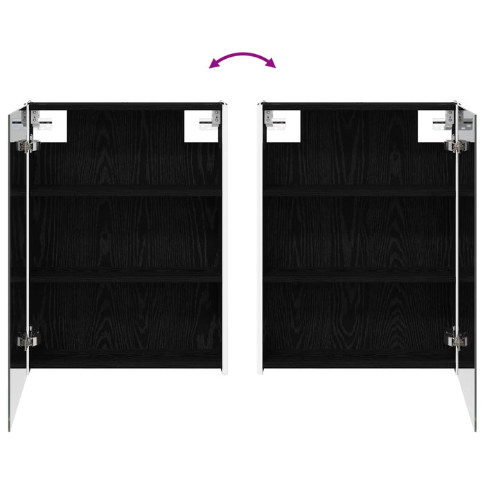 Set de mobilier pentru baie 5 pcs Stejar Negru WALTI