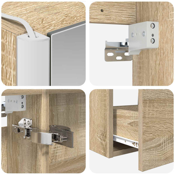 Set de mobilier pentru baie 5 pcs Stejar Sonoma WALTI