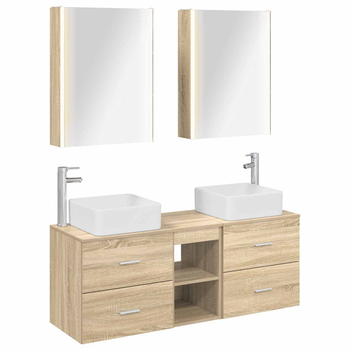 Set de mobilier pentru baie 5 pcs Stejar Sonoma WALTI