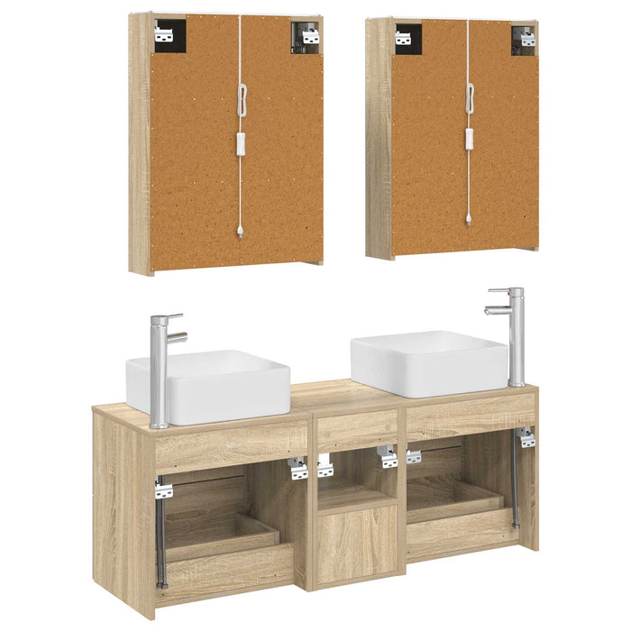 Set de mobilier pentru baie 5 pcs Stejar Sonoma WALTI