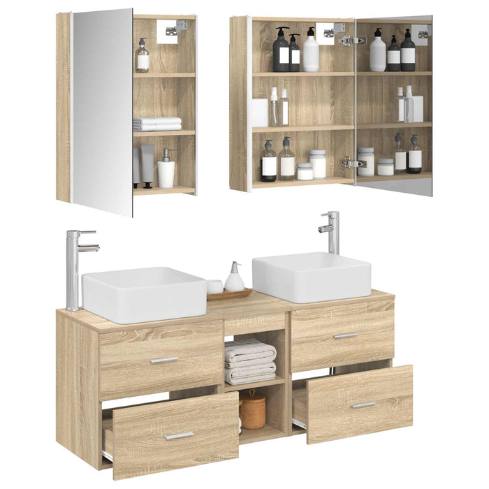 Set de mobilier pentru baie 5 pcs Stejar Sonoma WALTI