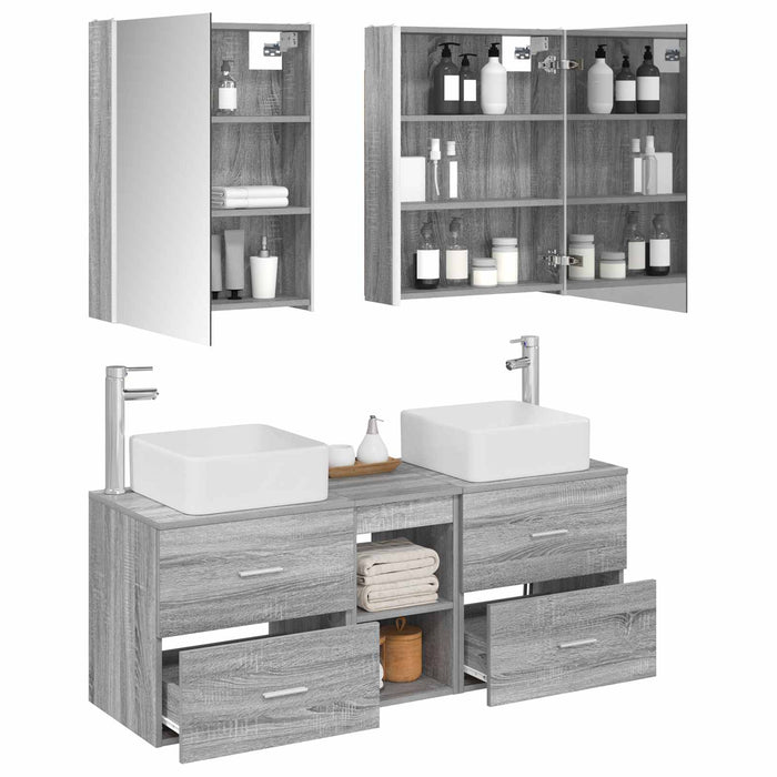 Set de mobilier pentru baie 5 pcs Sonoma gri WALTI