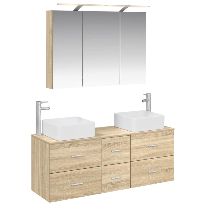 Set de mobilier pentru baie 4 pcs Stejar Sonoma WALTI