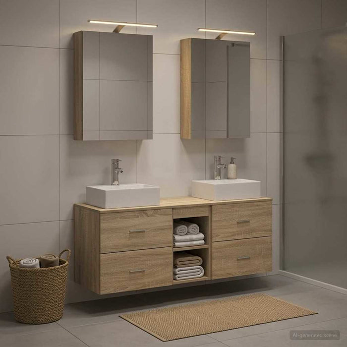 Set de mobilier pentru baie 5 pcs Stejar Sonoma WALTI