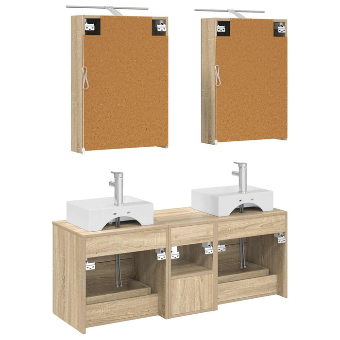 Set de mobilier pentru baie 5 pcs Stejar Sonoma WALTI