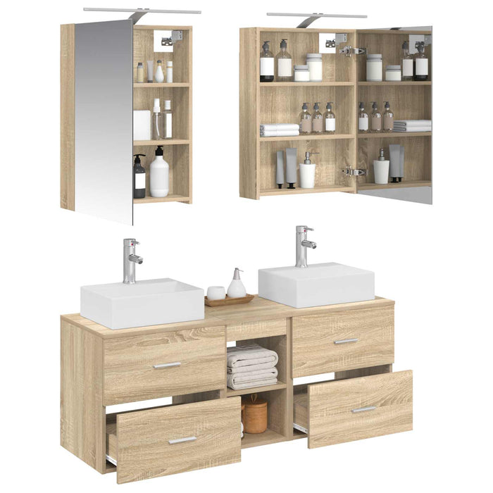 Set de mobilier pentru baie 5 pcs Stejar Sonoma WALTI