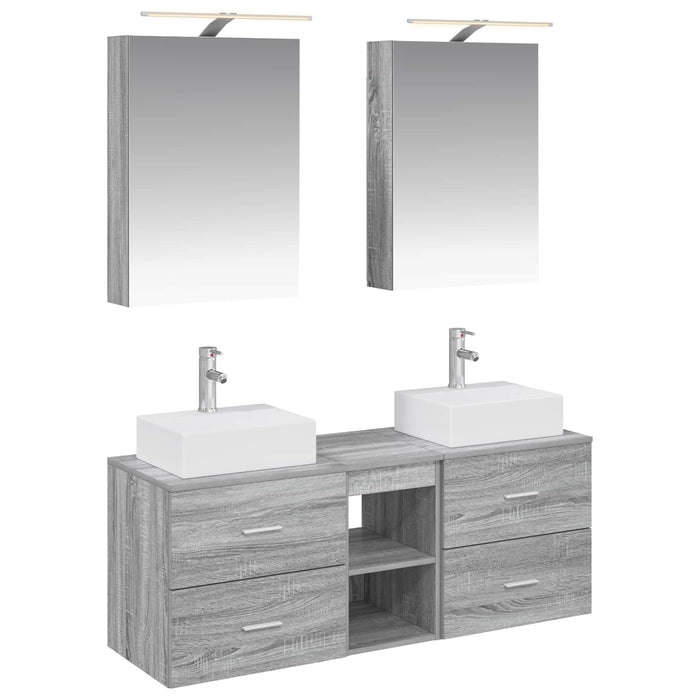 Set de mobilier pentru baie 5 pcs Sonoma gri WALTI