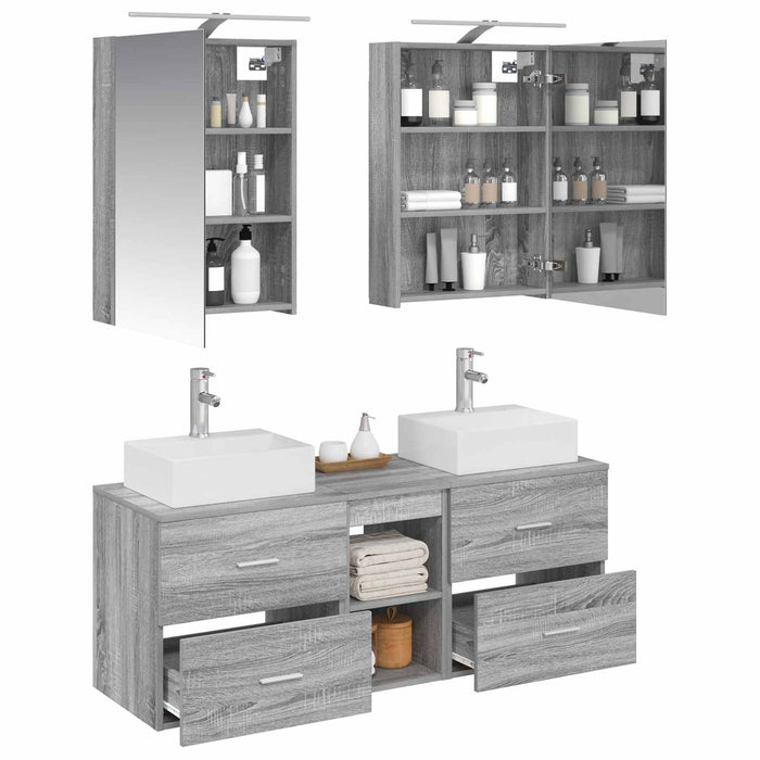 Set de mobilier pentru baie 5 pcs Sonoma gri WALTI