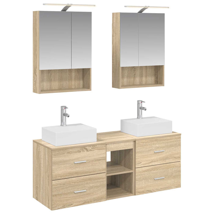 Set de mobilier pentru baie 5 pcs Stejar Sonoma WALTI