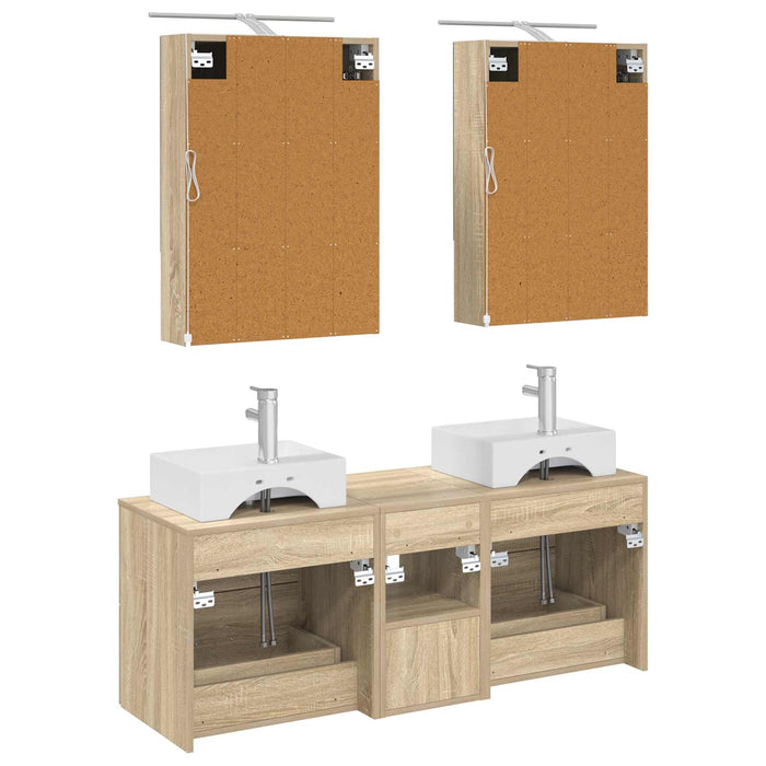 Set de mobilier pentru baie 5 pcs Stejar Sonoma WALTI